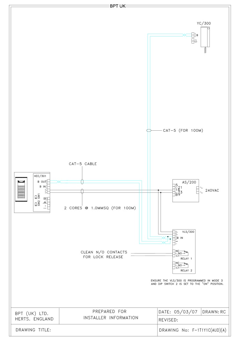 Bpt Door Entry Handset Wiring Diagram - Wiring Diagram